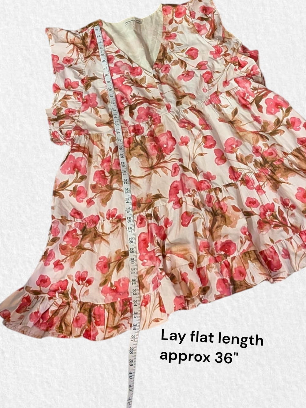 Abercrombie & Fitch White Floral Mini Dress with Pink and Brown Blossoms - Picture 7 of 7